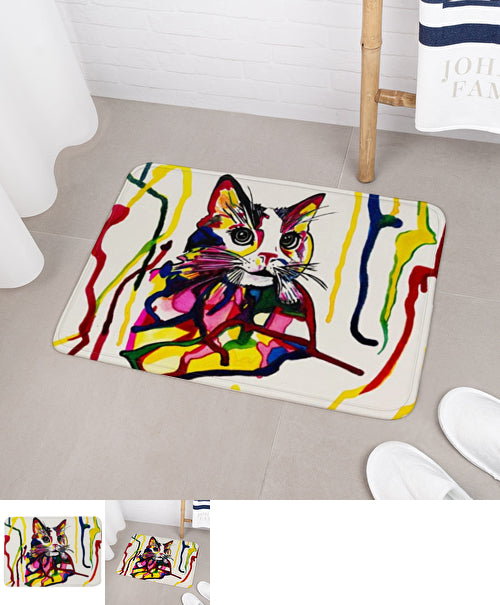 Cat colors bath mat