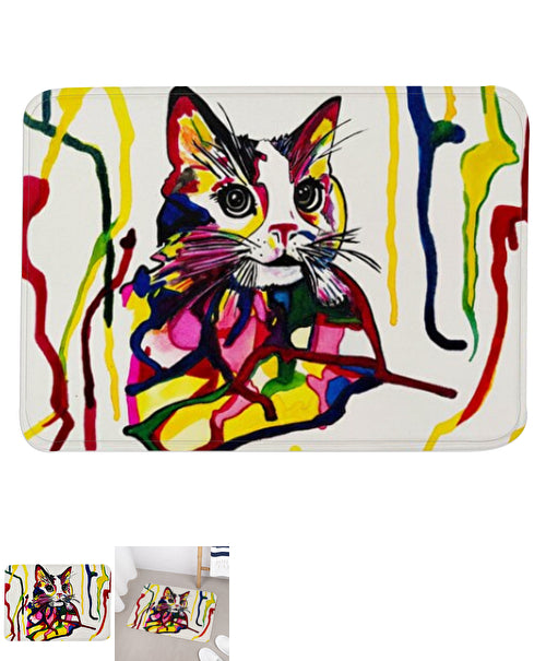 Cat Colors Gift Pack Bath Mat and Bag