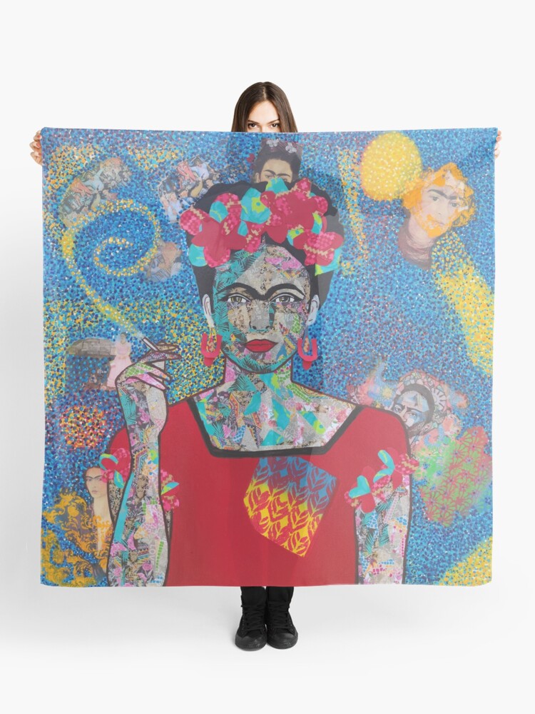 Foulard Frida Kahlo bleu