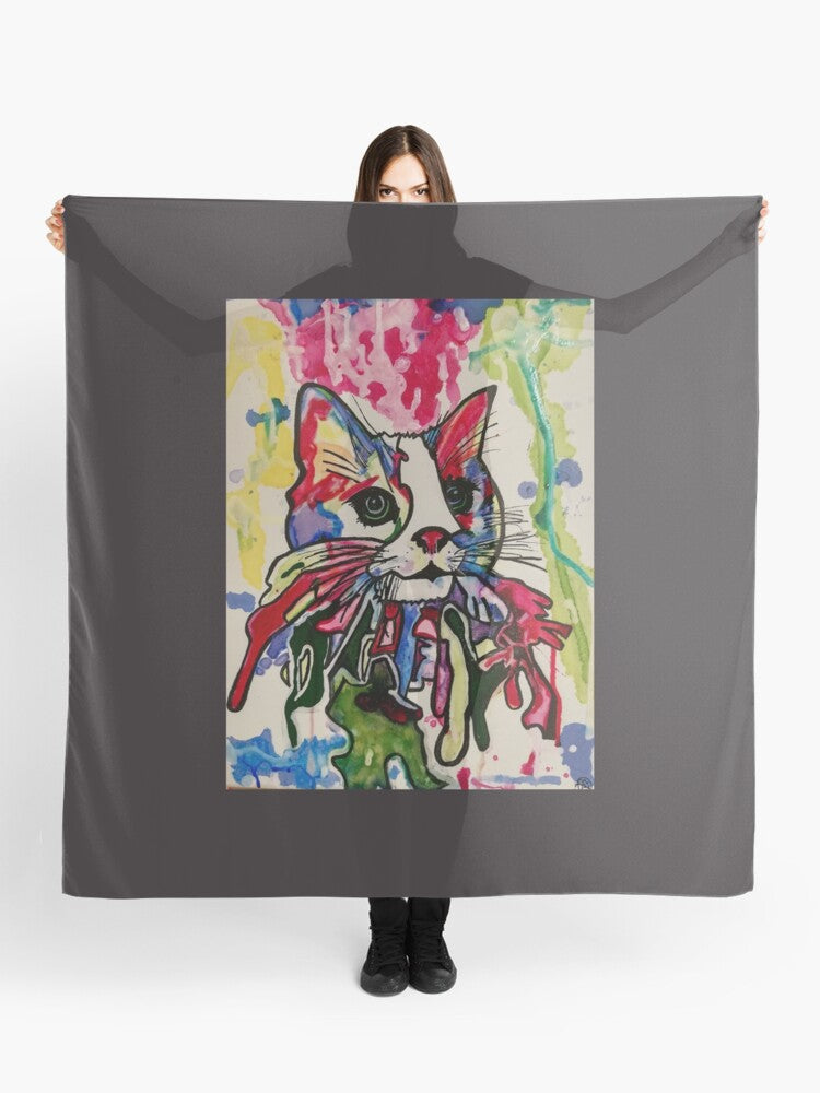 Multicolored cat scarf
