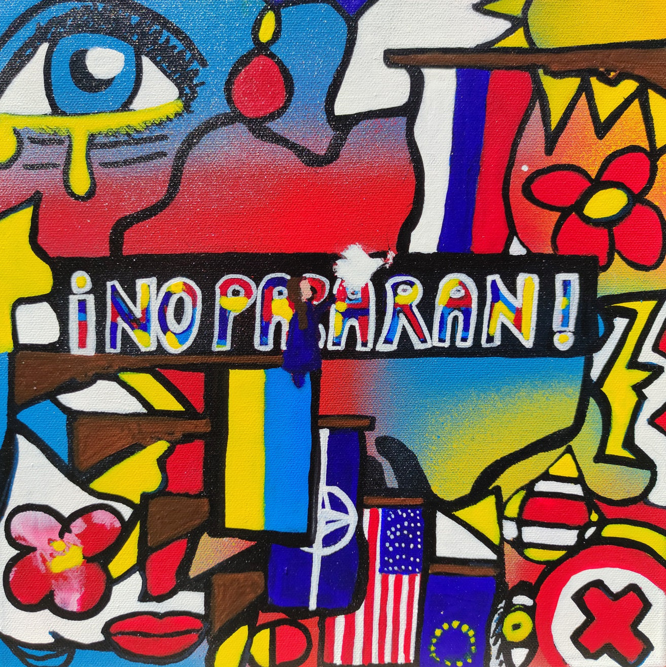 no pasaran, guerre en ukraine, impression sur toile