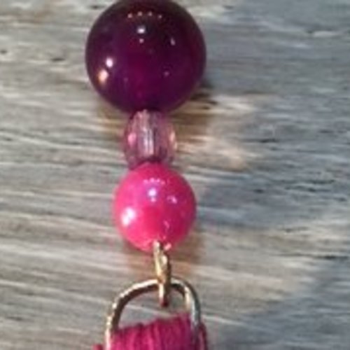 boucles d'oreilles fushia et violet vendues