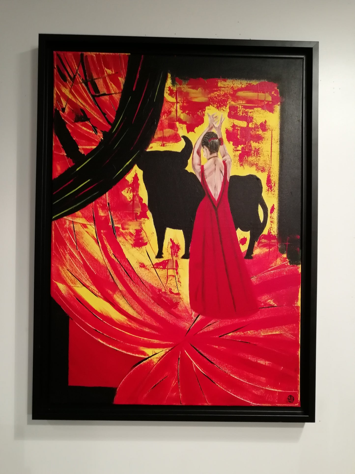 tableau "flamboyante espagne avec encadrement