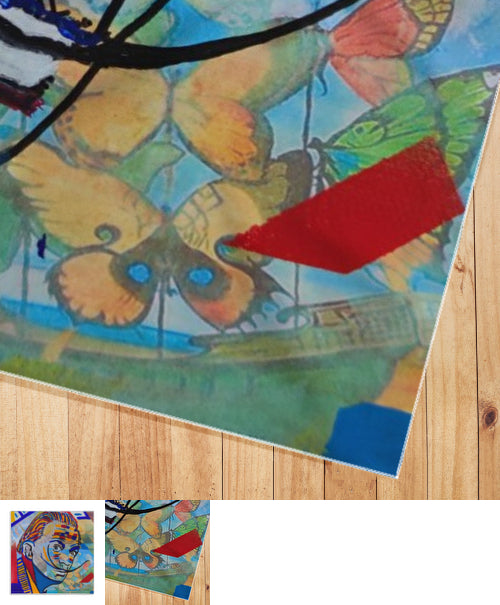 foulard multicolore le voyage de dali