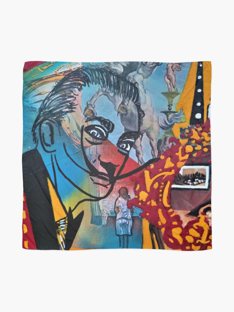foulard bleu et rouge dali world
