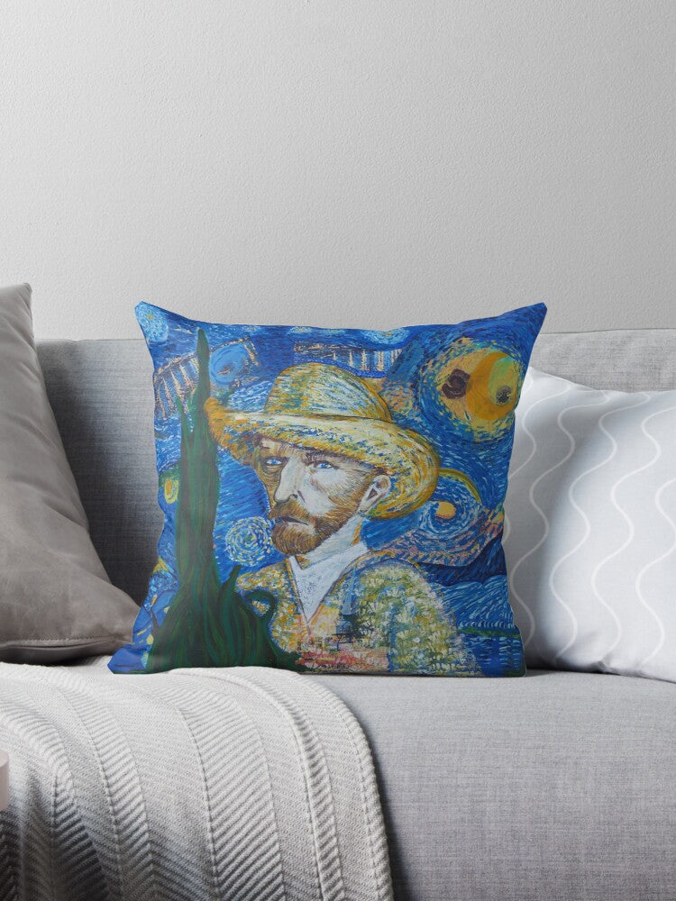 coussin van gogh et sa nuit étoilée