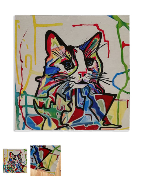 Foulard chat multicolore