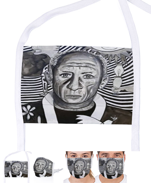 masque picasso noir et blanc