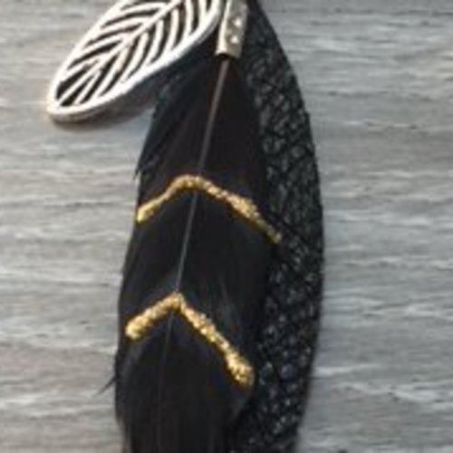 boucles d'oreilles plume noires
