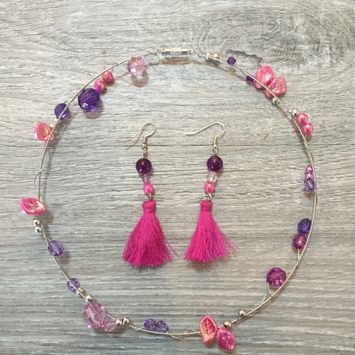 parure fushia et violet