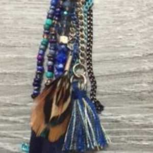 collier perles bleues vendu