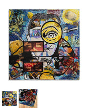 Charger l&#39;image dans la galerie, foulard bleu et jaune dali