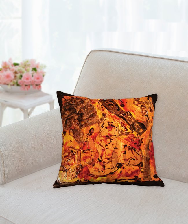 coussin  "au coeur de la terre"