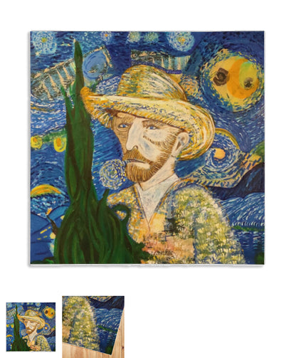 foulard bleu et jaune van gogh