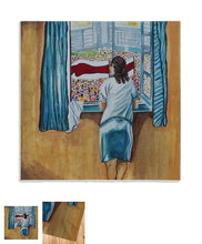 Load image into Gallery viewer, foulard marron et bleu, le réveil d&#39;un peuple