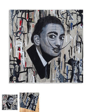 Load image into Gallery viewer, foulard noir et blanc dali