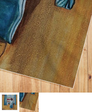 Load image into Gallery viewer, foulard marron et bleu, le réveil d&#39;un peuple