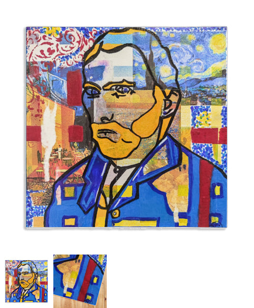 foulard bleu et jaune van gogh