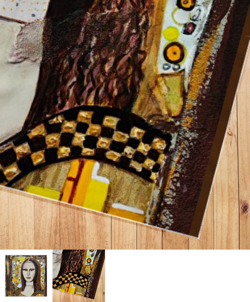 foulard marron et doré mona lisa klimt