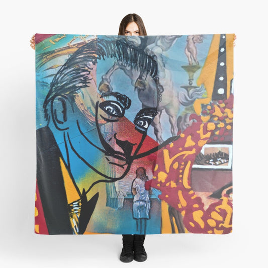 foulard bleu et rouge dali world