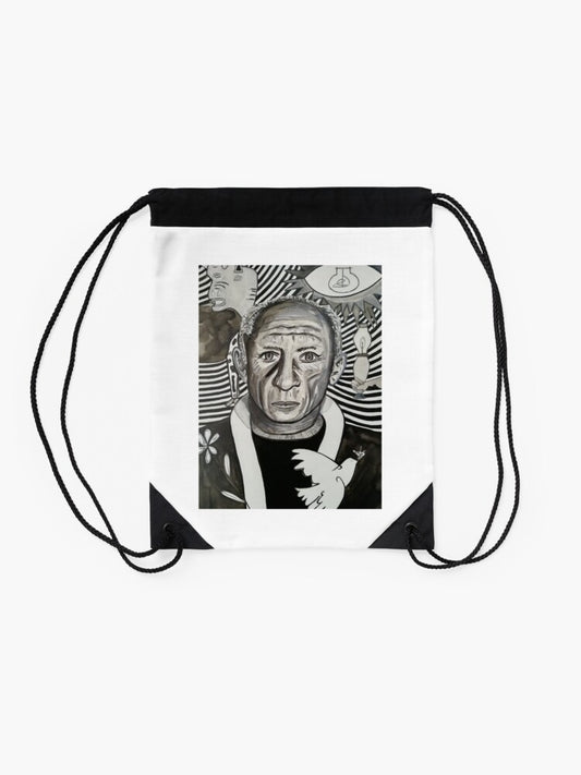 sac à cordon picasso noir et blanc